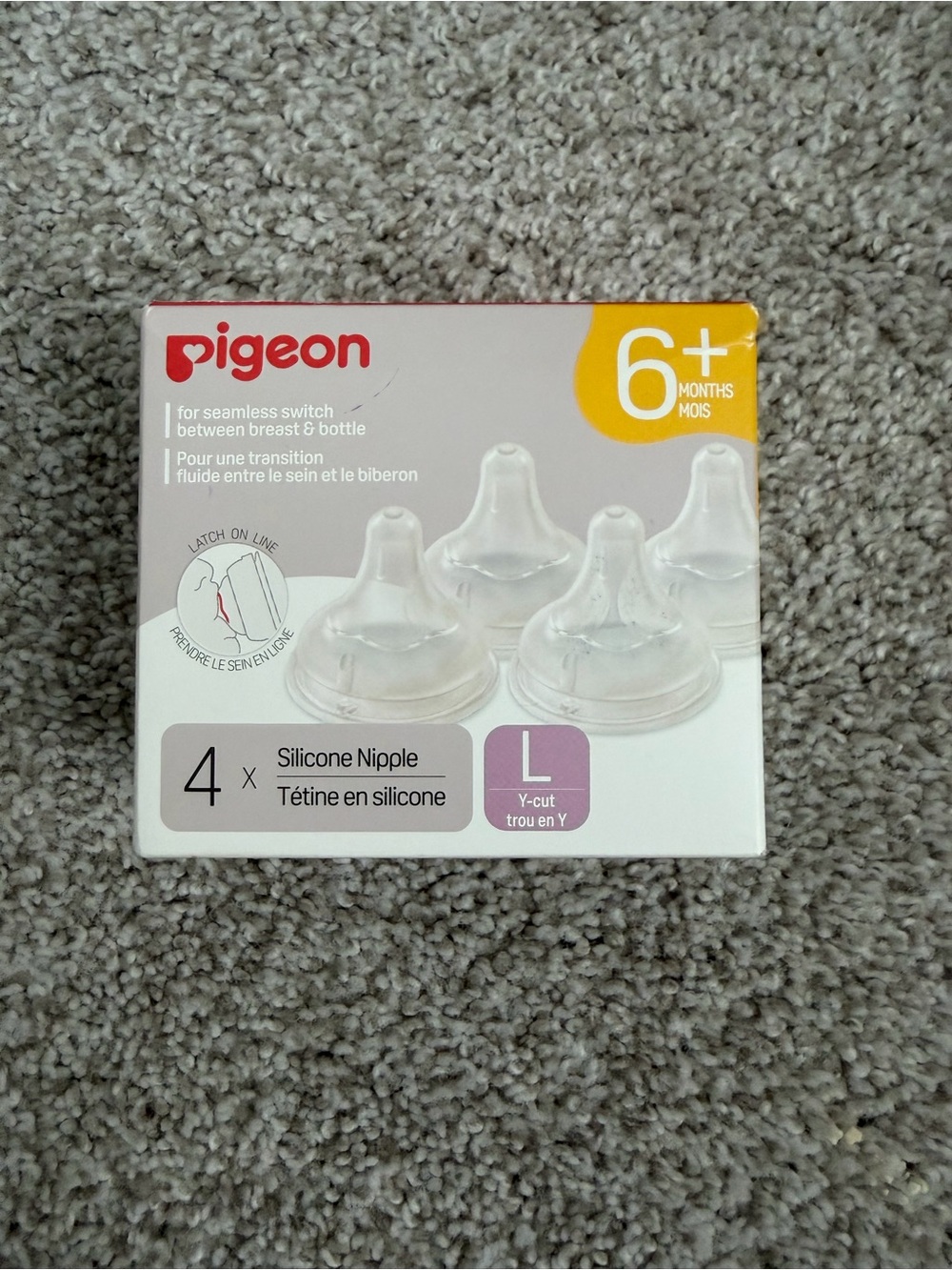 NEW Pigeon Silicone Nipe Size L, 6+ months